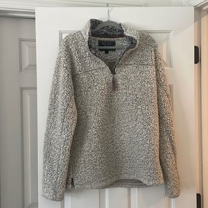 True grit beige fuzzy quarter zip